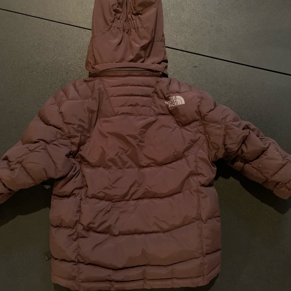 GUC North Face boys brown puffer winter coat, sz XS